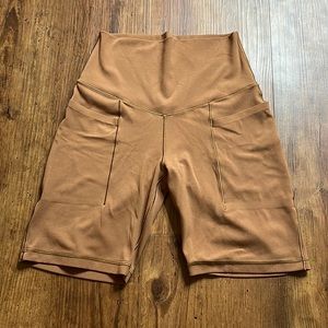 Aerie offline brown biker shorts with pockets